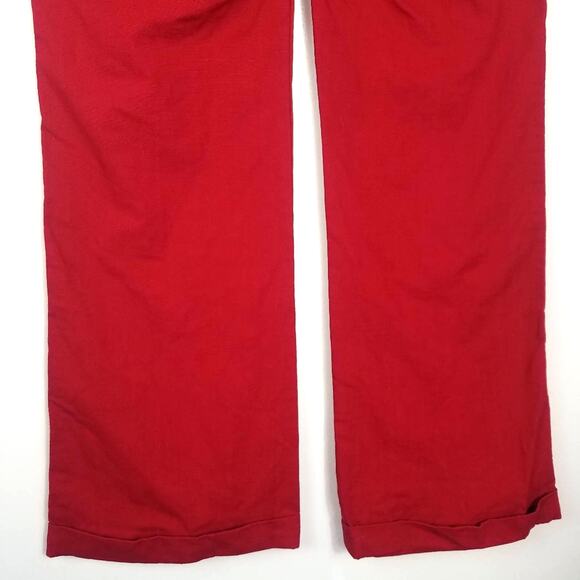 Lux | Red Wide Leg Mid Rise Pants 29 - Picture 4 of 9